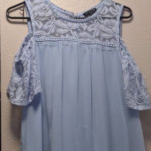 Light Blue off the shoulder dress. Never worn!